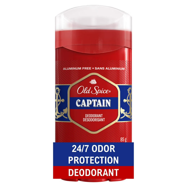 Aluminum Free, Men's Deodorant Invisible Solid Stick, Captain Scent - 3 packs - 3 oz per pack - plus 3 My Outlet Mall Resealable Storage Pouches