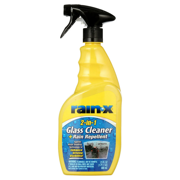 Glass Cleaner + Rain Repellent - 2 packs - 23 oz per pack - plus 3 My Outlet Mall Resealable Storage Pouches