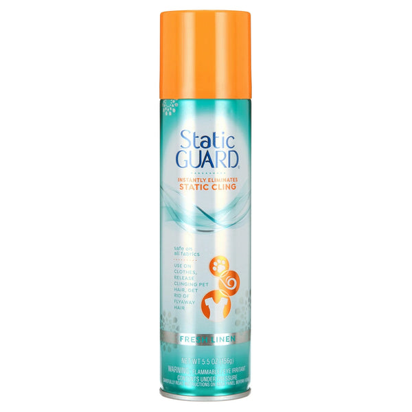 Anti-Static Spray, Fresh Linen Scent, Spray Can - 1 pack - 5.5 oz per pack - plus 3 My Outlet Mall Resealable Storage Pouches