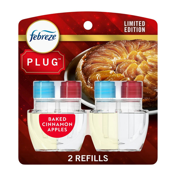 Plug In Air Freshener, Odor-Fighting Oil Refill, Baked Cinnamon Apples, 2 Refill - 1 pack - plus 3 My Outlet Mall Resealable Storage Pouches