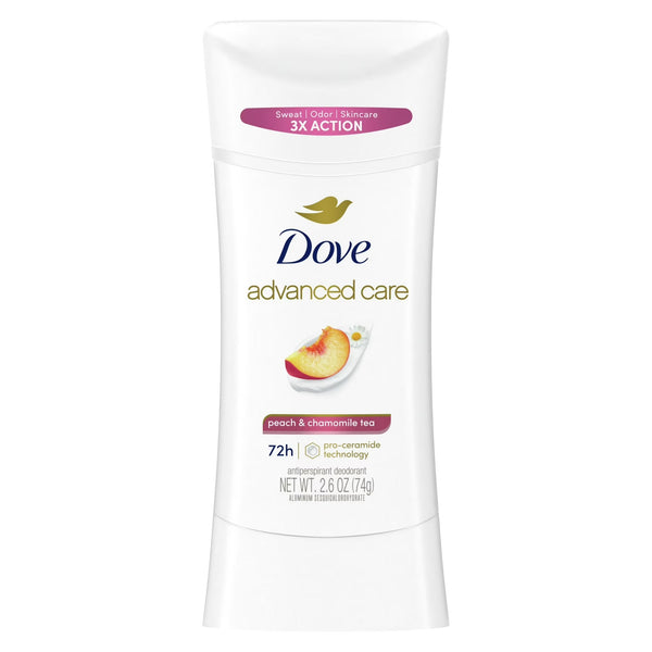 Advanced Care Antiperspirant Deodorant Stick for Women Peach & Chamomile Tea - 1 pack - 2.6 oz per pack - plus 3 My Outlet Mall Resealable Storage Pouches