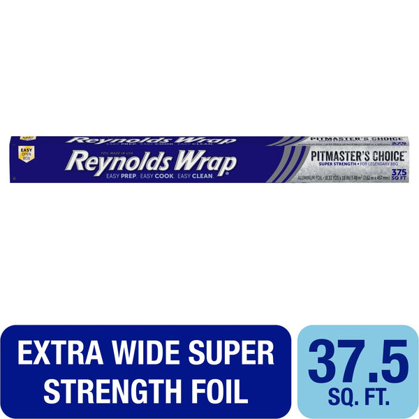 Wrap Pitmaster’s Choice Aluminum Foil, 18 Inch Width, 37.5 square feet  - 1 pack - plus 3 My Outlet Mall Resealable Storage Pouches