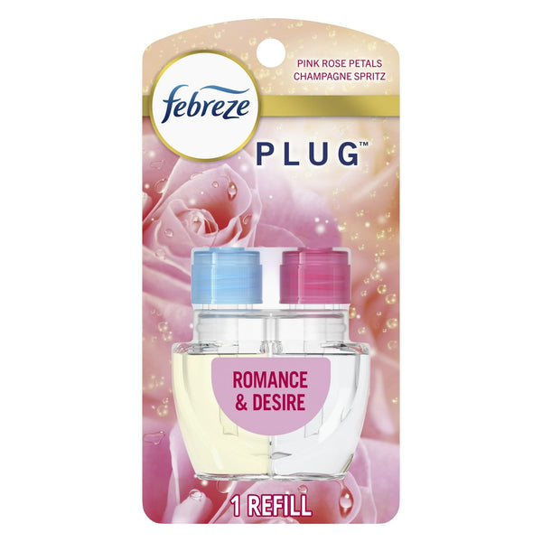 Plug In Air Freshener, Odor-Fighting Scented Oil Refill, Romance & Desire Scent, 1 Refill - 1 pack - 0.87 oz per pack - plus 3 My Outlet Mall Resealable Storage Pouches