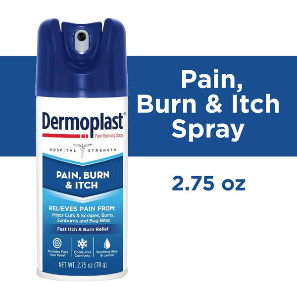 Pain Relief Spray for Minor Cuts, Burns and Bug Bites - 2 packs - 2.75 oz per pack - plus 3 My Outlet Mall Resealable Storage Pouches