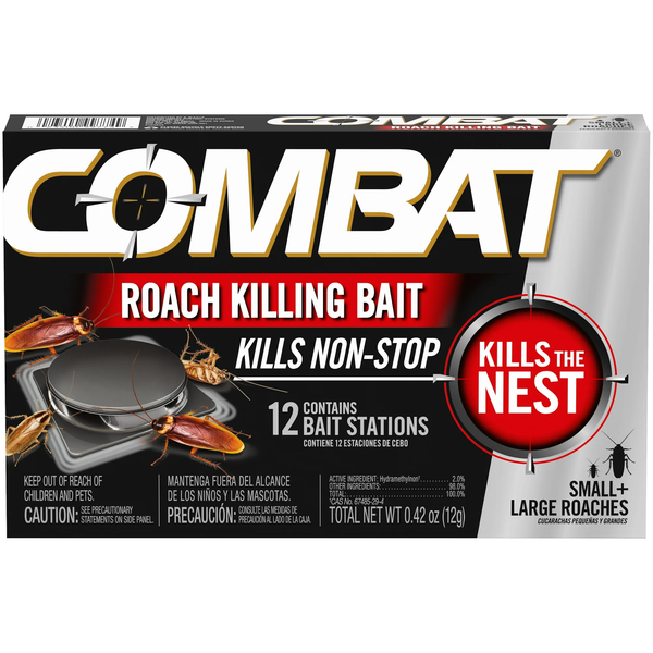 Roach Killing Bait Stations for Small and Large Roaches -  1 pack - 12 count per pack plus 3 My Outlet Mall Resealable Storage Pouches