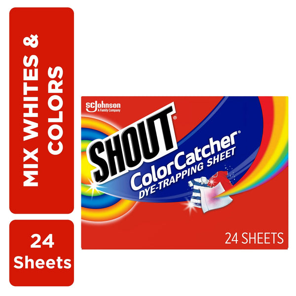 Color Catcher, Laundry Dye-Trapping Sheets -  2 Packs- 24 Sheets per pack plus 3 My Outlet Mall Resealable Storage Pouches