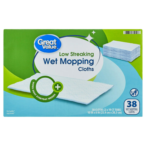 Wet Mopping Cloth Refills - 1 pack - 38 count per pack - plus 3 My Outlet Mall Resealable Storage Pouches
