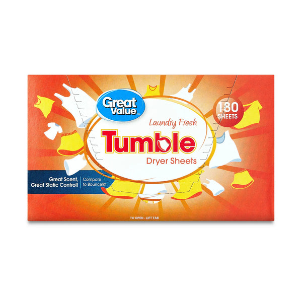 Tumble Dryer Sheets, Laundry Fresh- 1 pack - 180 count per pack - plus 3 My Outlet Mall Resealable Storage Pouches