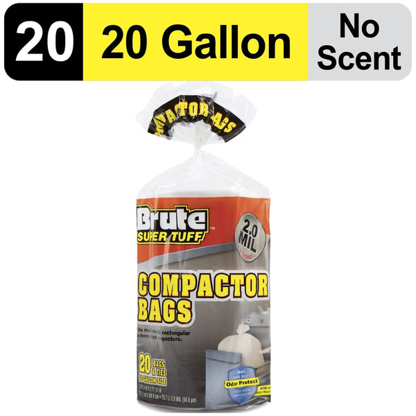 Super Tuff Compactor Trash Bags, 20 Gallon - 2 packs - 20 count per pack - plus 3 My Outlet Mall Resealable Storage Pouches