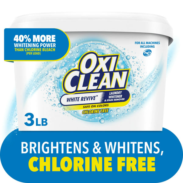 White Revive Laundry Whitener and Laundry Stain Remover Powder- 1 pack - 3 LB - plus 3 My Outlet Mall Resealable Storage Pouches