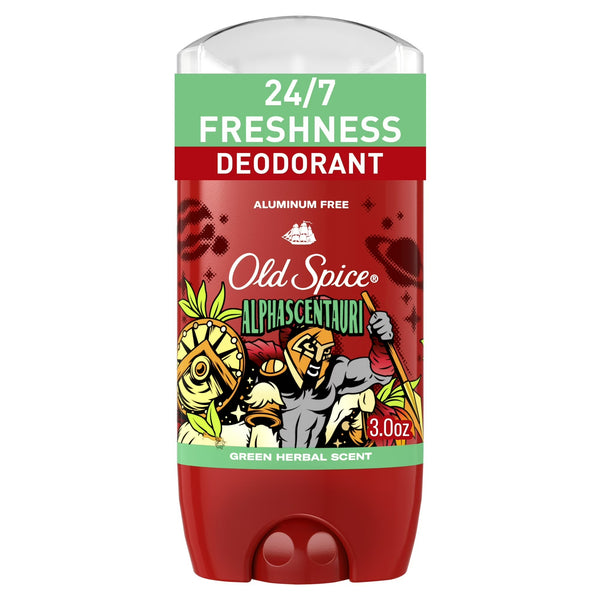 Aluminum Free Deodorant for Men, Alphascentauri, Green Herbal Scent - 1 pack - 3 oz per pack - plus 3 My Outlet Mall Resealable Storage Pouches