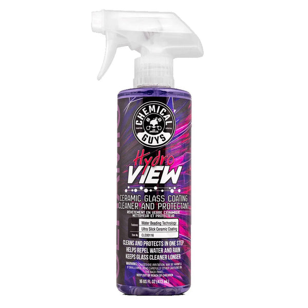HydroView Ceramic Glass Cleaner, Water Repellent & Protective Coating (Works on Glass, Windows, Mirrors, Navigation Screens & More) - 2 packs - 16FL oz per pack - plus 3 My Outlet Mall Resealable Storage Pouches