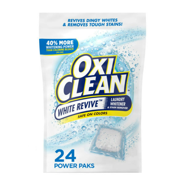 White Revive Laundry Whitener and Laundry Stain Remover Power Paks- 1 pack - 24 ct per pack - plus 3 My Outlet Mall Resealable Storage Pouches