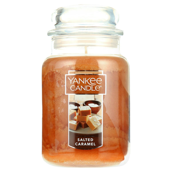 Candle Salted Caramel Original Large Scented Jar Candle - 3 packs - 22 oz per pack - plus 3 My Outlet Mall Resealable Storage Pouches