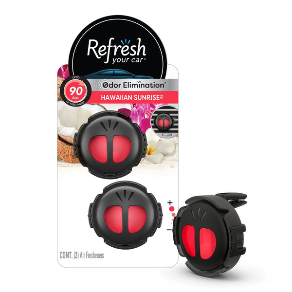 Mini Diffuser Air Freshener, Hawaiian Sunrise Scent, 2 count - 1 pack - plus 3 My Outlet Mall Resealable Storage Pouches