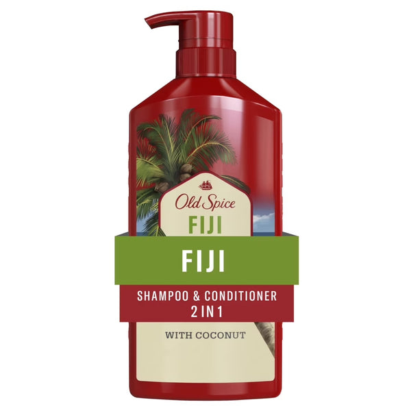 2in1 Men's Shampoo and Conditioner, All Hair Types, Fiji - 2 packs - 22Fl oz per pack - plus 3 My Outlet Mall Resealable Storage Pouches