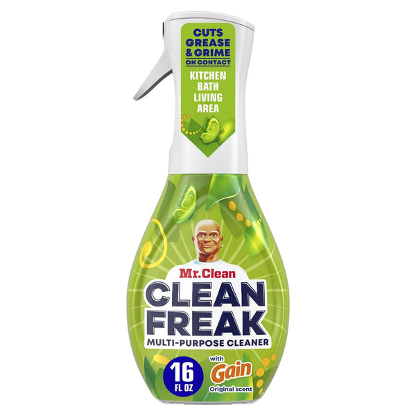 Clean Freak All Purpose Cleaner Spray, Multi-Surface Cleaning, Gain - 3 packs - 16 fl oz per pack - plus 3 My Outlet Mall Resealable Storage Pouches