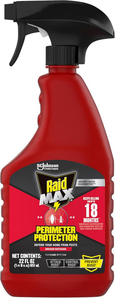 Max Perimeter Protection, Indoor & Outdoor Multi Insect Killer Spray - 1 pack - 22fl oz per pack - plus 3 My Outlet Mall Resealable Storage Pouches