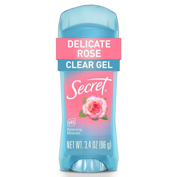 Clear Gel Antiperspirant and Deodorant for Women, Rose Scent - 2 packs - 3.4 oz per pack - plus 3 My Outlet Mall Resealable Storage Pouches