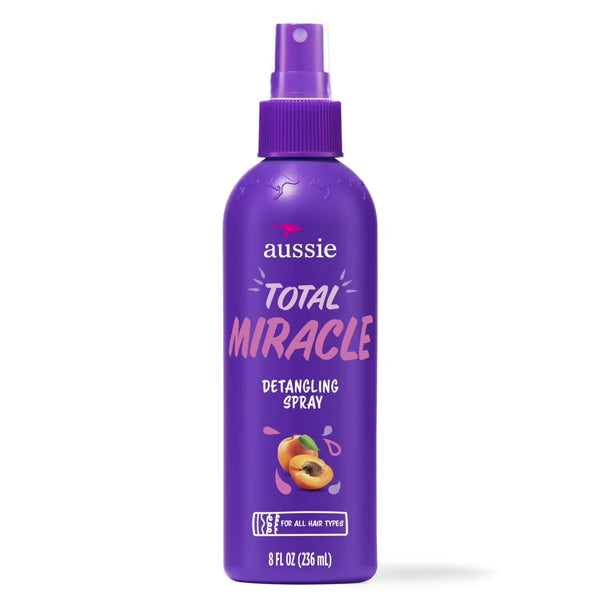 Total Miracle Hair Detangling Spray with Apricot Oil for All Hair Types - 1 pack - 8Fl oz per pack - plus 3 My Outlet Mall Resealable Storage Pouches