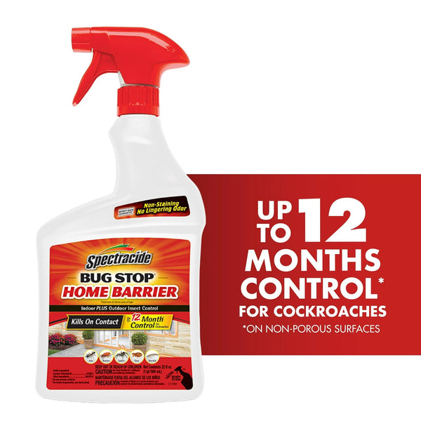 Bug Stop Home Barrier, Ready-To-Use Indoor Plus Outdoor Insect Control - 2 packs - 32 oz per pack - plus 3 My Outlet Mall Resealable Storage Pouches