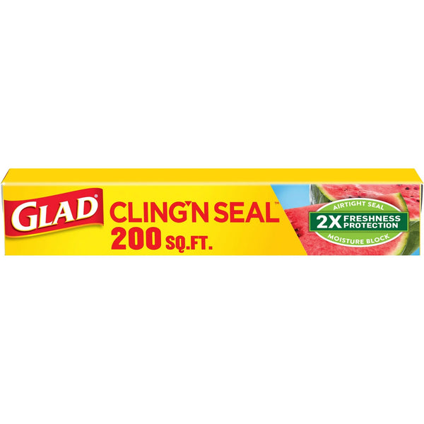 Cling N Seal Plastic Food Wrap - 1 pack -  200 sq ft Roll per pack - plus 3 My Outlet Mall Resealable Storage Pouches