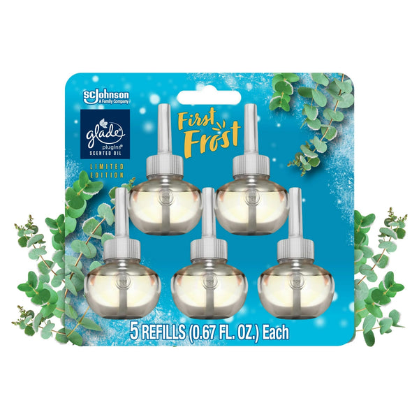 Plug-ins Scented Oil, Air Freshener, First Frost - 1 pack - plus 3 My Outlet Mall Resealable Storage Pouches