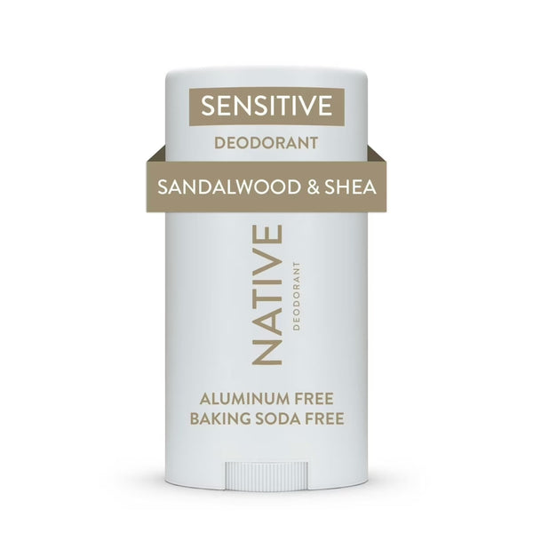 Deodorant, Sensitive, Aluminum Free, Sandalwood & Shea Butter, for Women and Men - 1 pack - 2.65 oz per pack - plus 3 My Outlet Mall Resealable Storage Pouches
