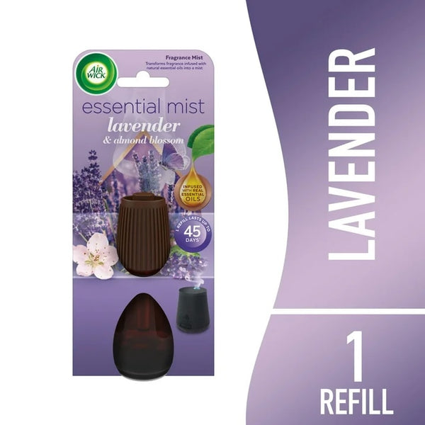 Essential Mist Refill, Lavender and Almond Blossom, Essential Oils Diffuser - 2 packs - plus 3 My Outlet Mall Resealable Storage Pouches