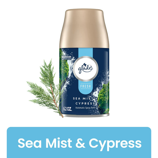 Automatic Spray Air Freshener Refills, Sea Mist & Cypress, Fresh Collection - 1 pack - 6.2 oz per pack - plus 3 My Outlet Mall Resealable Storage Pouches