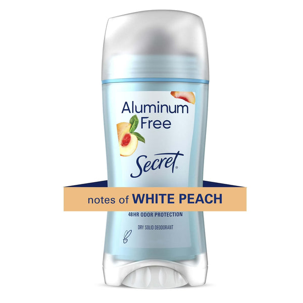 Aluminum Free Women's Deodorant Solid, White Peach - 1 pack - 2.4 oz per pack - plus 3 My Outlet Mall Resealable Storage Pouches