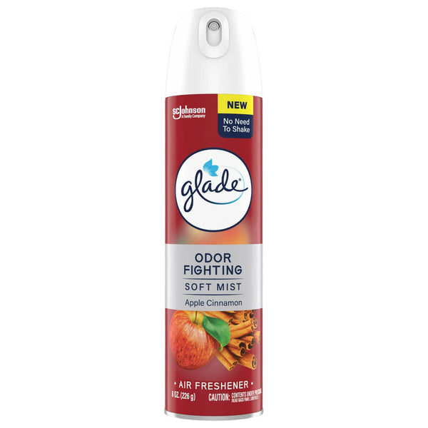 Aerosol Spray, Air Freshener Apple Cinnamon Scent, Fragrance Infused with Essential Oils, Invigorating and Refreshing, with 100% Natural Propellent - 1 pack - 8.0 oz per pack - plus 3 My Outlet Mall Resealable Storage Pouches