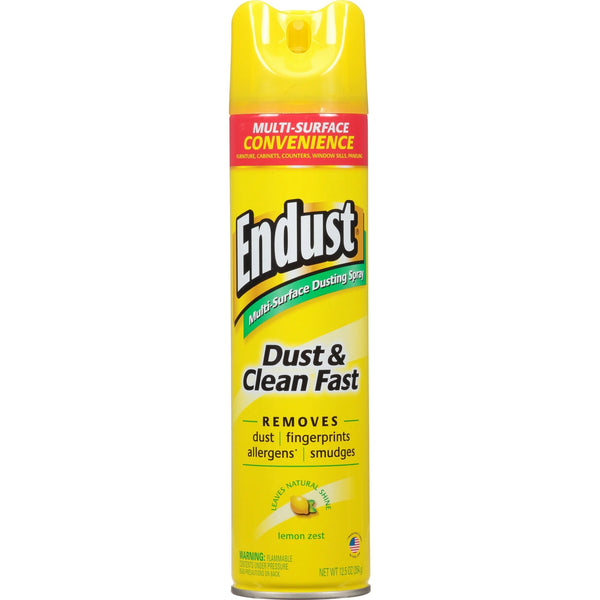 Multi-Surface Dusting and Cleaning Spray, Lemon Zest - 1 pack - 12 oz per pack  plus 3 My Outlet Mall Resealable Storage Pouches