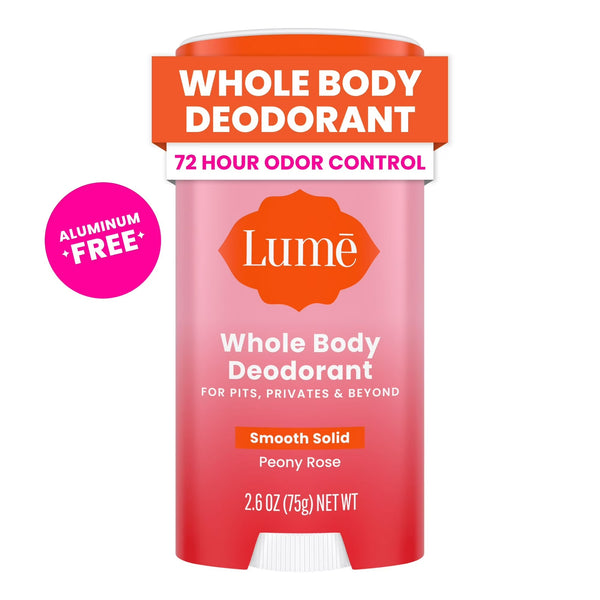 Whole Body Women’s Deodorant Smooth Solid Stick Aluminum Free, Peony Rose - 3 packs - 2.6 oz per pack - plus 3 My Outlet Mall Resealable Storage Pouches