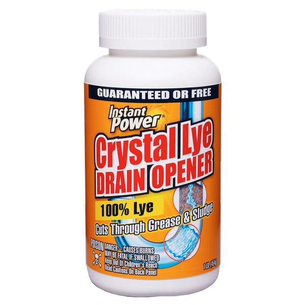 Crystal Lye Drain Opener - 1 pack - 16 oz per pack - plus 3 My Outlet Mall Resealable Storage Pouches
