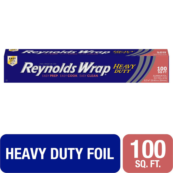 Wrap Heavy Duty Aluminum Foil Roll, 12 inches Wide, 100 Sq. Ft. - 1 pack - plus 3 My Outlet Mall Resealable Storage Pouches