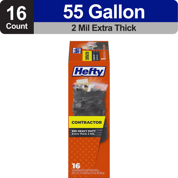 Heavy Duty Contractor Extra Large Trash Bags, 55 gallon - 1 pack - 16 count per pack - plus 3 My Outlet Mall Resealable Storage Pouches