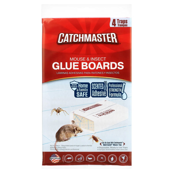 Mouse & Insect Solid Glue Board Traps Ready and Safe to Use Indoors - 1 pack - 4 Count - plus 3 My Outlet Mall Resealable Storage Pouches