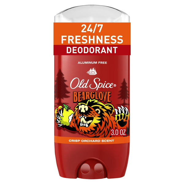 Aluminum Free Men's Deodorant, Invisible Solid Stick, Bearglove, Crisp Orchard Scent - 2 packs - 3 oz per pack - plus 3 My Outlet Mall Resealable Storage Pouches