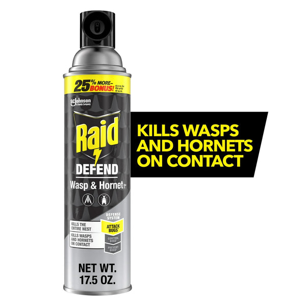 Defend Outdoor Defense System Wasp and Hornet Bug Spray, Insect Killer - 2 packs - 17.5oz per pack - plus 3 My Outlet Mall Resealable Storage Pouches