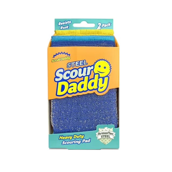 Scour Daddy Steel Heavy Duty Scour Pad - 1 pack - 2 count per pack - plus 3 My Outlet Mall Resealable Storage Pouches