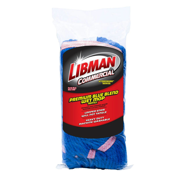 Heavy Duty Premium Blue Blend Wet Mop Refill Clip-on Attachment - 3 packs - plus 3 My Outlet Mall Resealable Storage Pouches