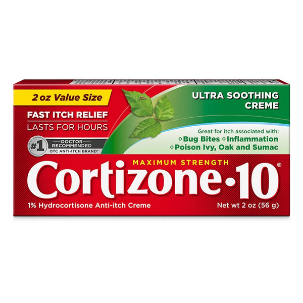 Maximum Strength 1% Hydrocortisone Ultra Moisturizing Anti-Itch Cream - 2 packs - 2 oz per pack - plus 3 My Outlet Mall Resealable Storage Pouches