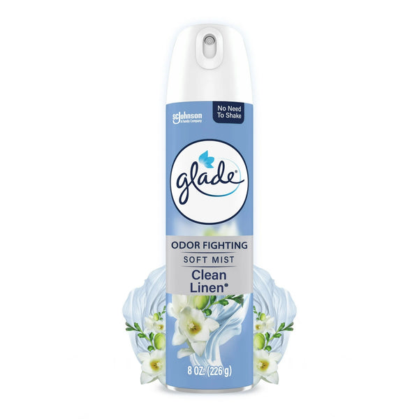 Odor Fighting Soft Mist Air Freshener Room Spray, Clean Linen - 1 pack - 8 oz per pack - plus 3 My Outlet Mall Resealable Storage Pouches