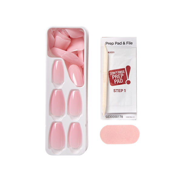 Color Medium Coffin Press-on Nails, Pink Dream, 1 pack, 30 count, Kiss Impress, plus 3 My Outlet Mall Resealable Storage Pouches