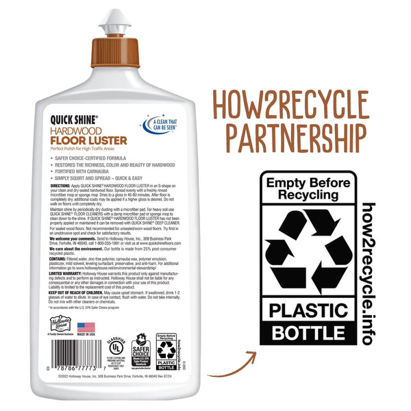 Hardwood Floor Luster, Pfas-Free Formula Floor Polish with Plant-Derived Carnauba - 1 pack - 27 oz per pack - plus 3 My Outlet Mall Resealable Storage Pouches