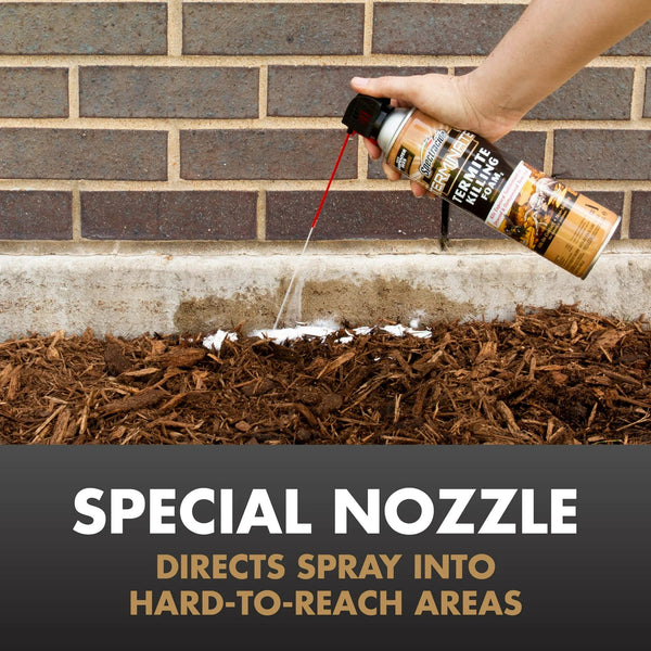 Termite Killing Foam Aerosol, for Indoor and Outdoor Use - 2 packs - 16 oz per pack - plus 3 My Outlet Mall Resealable Storage Pouches