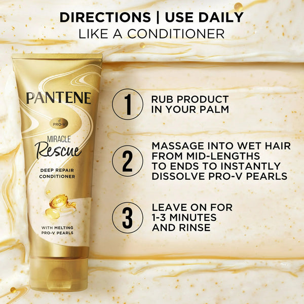 Pro-V Miracle Rescue Deep Repair Conditioner for All Hair Types - 1 pack - 8Fl oz per pack - plus 3 My Outlet Mall Resealable Storage Pouches