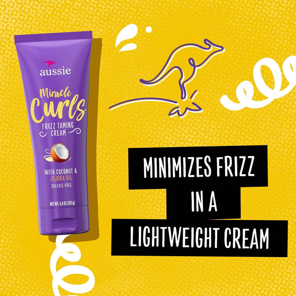 Miracle Curls Frizz Taming Curl Cream, for Curly Hair - 1 pack - 6.8Fl oz per pack - plus 3 My Outlet Mall Resealable Storage Pouches