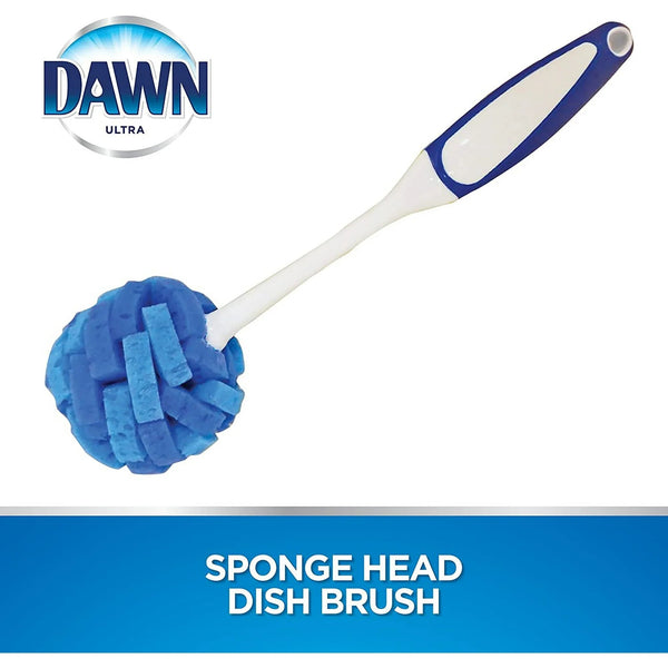 Ultra 11" Puff Glassware and Dish Cleaning Brush Wand with Sponge Head - 1 pack - plus 3 My Outlet Mall Resealable Storage Pouches